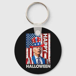 Funny Joe Biden 4th Of July Happy Halloween Americ Key Ring