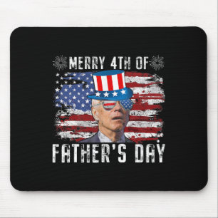 Funny Joe Biden 4th Of July Merry 4th Of Fathers D Mouse Mat