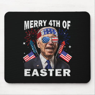 Funny Joe Biden 4th Of July Shirt Merry 4th Of Eas Mouse Mat