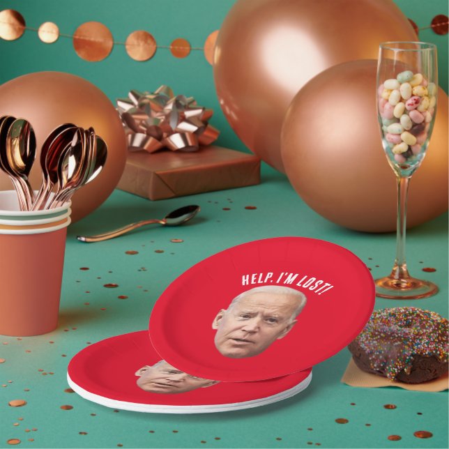 FUNNY JOE BIDEN BIRTHDAY PARTY PAPER PLATES (Multi)