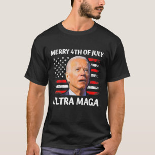 Funny Joe Biden Confused Happy 4Th Of July US Flag T-Shirt