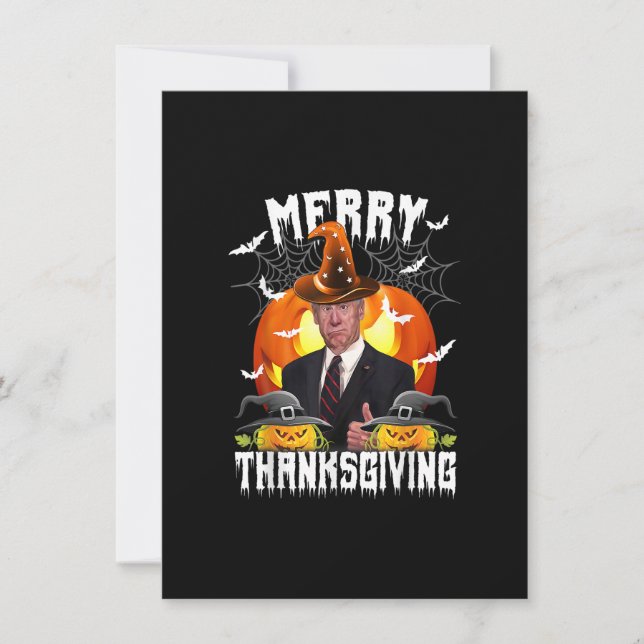 Funny Joe Biden Confused Merry Thanksgiving For Ha Invitation (Front)