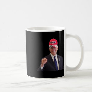Funny Joe Biden Dons Trump 2024 Cap  Coffee Mug