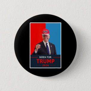 Funny Joe Biden For Trump 2024 Election Wear A Tru 6 Cm Round Badge