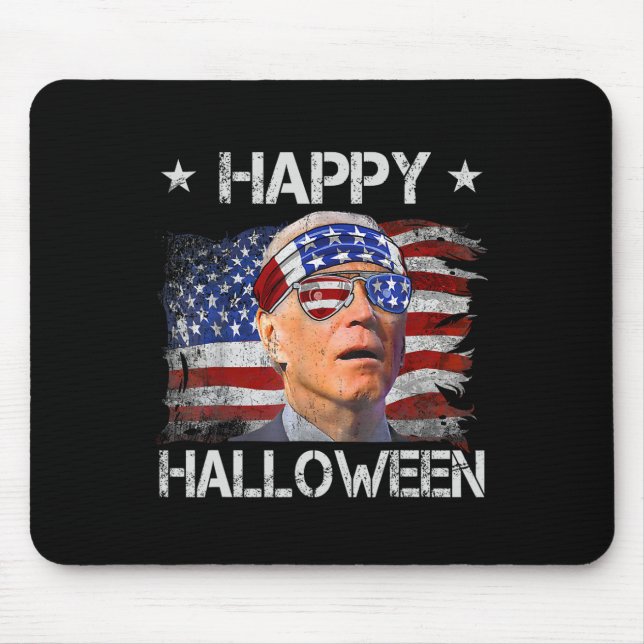 Funny Joe Biden Fourth 4th Of July Happy Halloween Mouse Mat (Front)