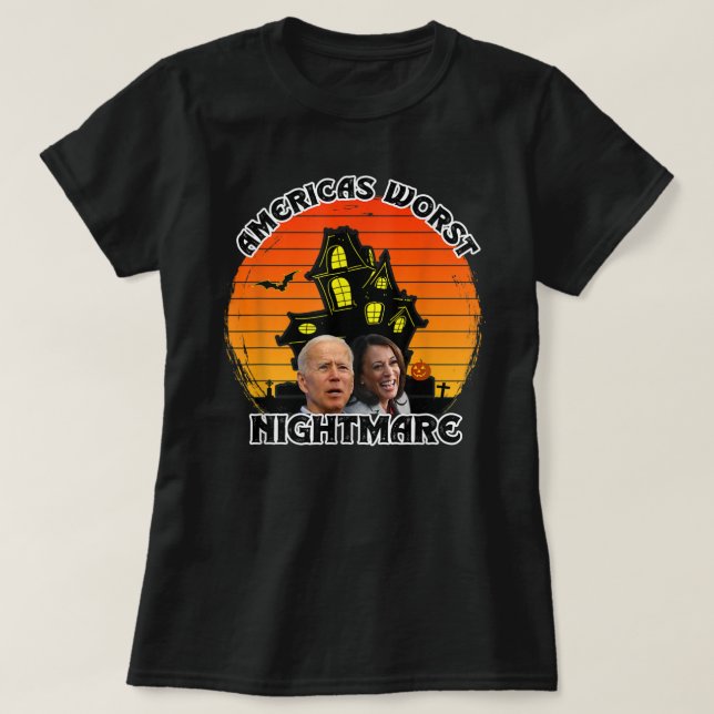 Funny Joe Biden Halloween Kamala Harris Americas N T-Shirt (Design Front)