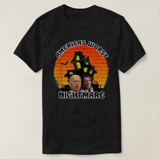 Funny Joe Biden Halloween Kamala Harris Americas N T-Shirt (Design Front)