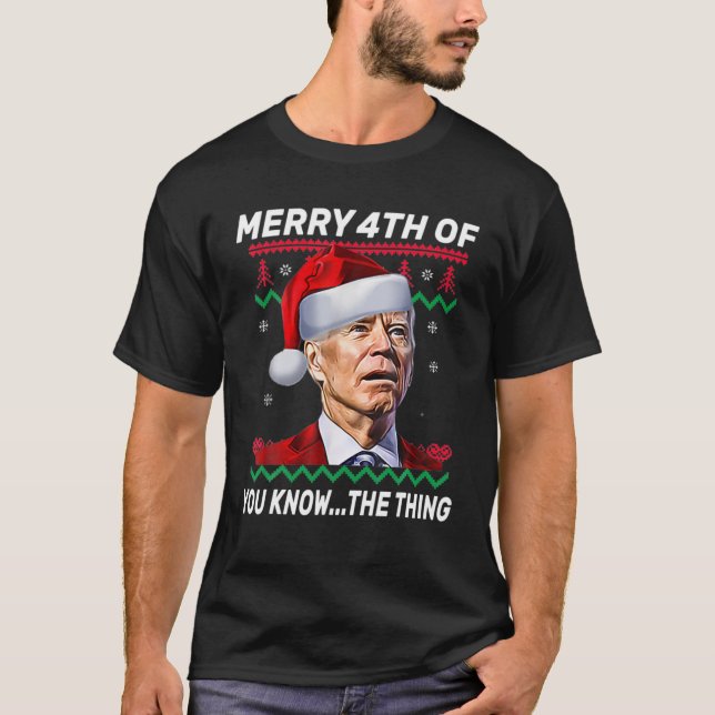 Funny Joe Biden Happy 4Th Of Christmas Confused 4T T-Shirt (Front)