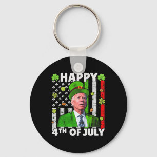 Funny Joe Biden Happy 4th Of July Confused St Patr Key Ring