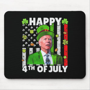 Funny Joe Biden Happy 4th Of July Confused St Patr Mouse Mat