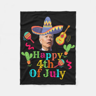 Funny Joe Biden Happy 4th Of July Surprise Cinco D Fleece Blanket