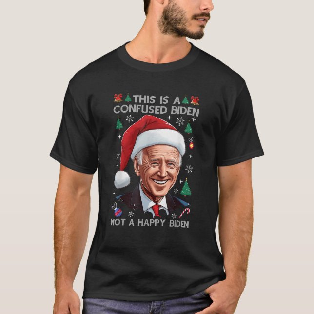 Funny Joe Biden Happy 4th of July Ugly Xmas Merry  T-Shirt (Front)