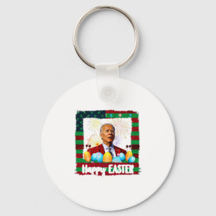 Funny Joe Biden Happy Easter Confused 4th Of July Key Ring