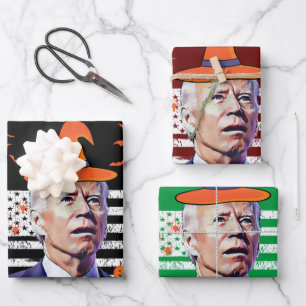 Funny Joe Biden Happy You Know The Thing Halloween Wrapping Paper Sheet