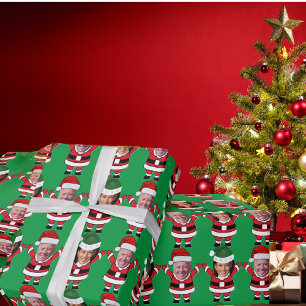 Funny Joe Biden Kamala Harris Santa Custom Face Wrapping Paper