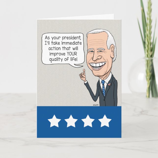 Funny Joe Biden Loves Old People Birthday Card (Front)