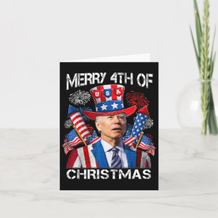Funny Joe Biden Merry 4th Of Christmas 4th Of July Card