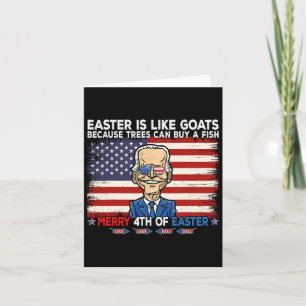Funny Joe Biden Merry 4th Of Easter Design Fourth  Card