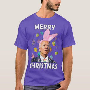 Funny Joe Biden Merry Christmas Confused Easter Da T-Shirt