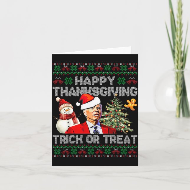 Funny Joe Biden Santa Merry Thanksgiving Christmas Card (Front)