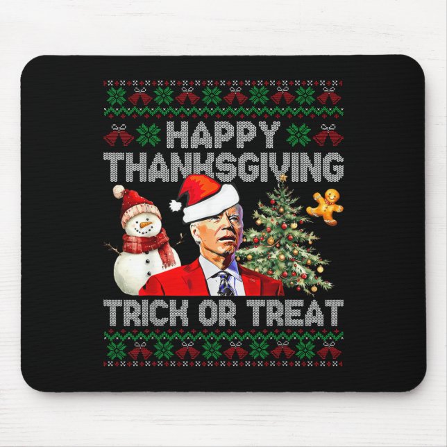 Funny Joe Biden Santa Merry Thanksgiving Christmas Mouse Mat (Front)