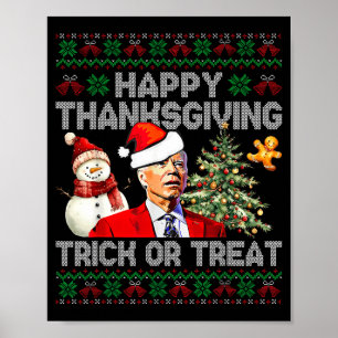 Funny Joe Biden Santa Merry Thanksgiving Christmas Poster