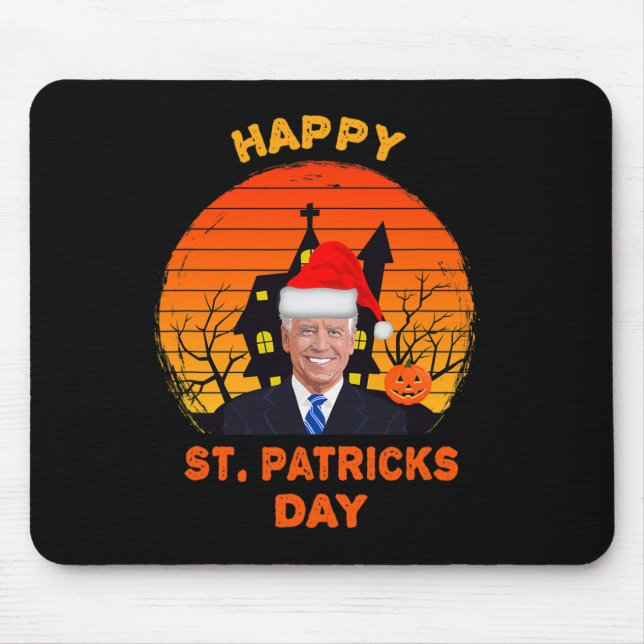 Funny Joe Biden St Patrick Christmas Joe Biden Hal Mouse Mat (Front)
