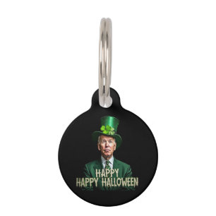 Funny Joe Biden St. Patrick’s Day Confused  Pet Tag