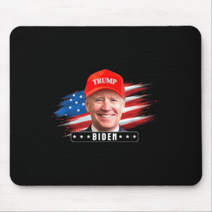Funny Joe Biden Wearing Hat Trump Mouse Mat