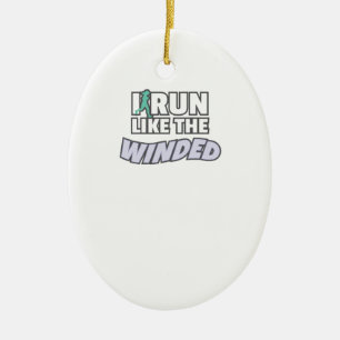 Funny Jogger Runner I Run Like The Winded Running Ceramic Tree Decoration