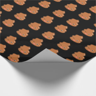 Funny Joke Brown Poop Novelty Black Wrapping Paper