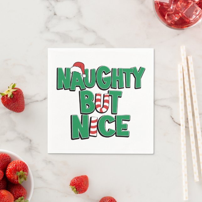 Funny Joke Christmas Humour Naughty But Nice Napkin (Insitu)