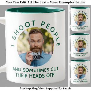 Funny Joke Custom Photo Photographer Novelty Green Two-Tone Coffee Mug
