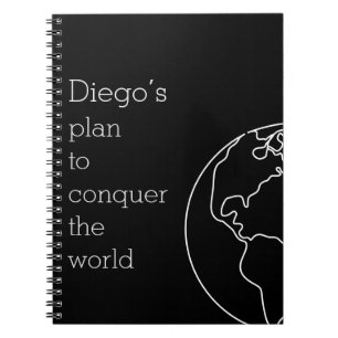 Funny Joke Cute Black Spiral Notebook For Boys 