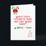 Funny Joke designed Christmas Card<br><div class="desc">Bring the gift of laughter this holiday season with a Christmas card that delivers a classic dad joke punchline! Perfect for spreading festive cheer, this witty card blends holiday spirit with humor that’s delightfully groan-worthy. Whether you’re sending it to family, friends, coworkers, or the neighbor who always outshines you with...</div>