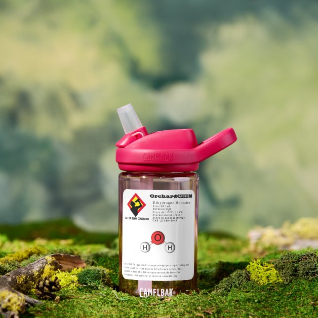 Funny Joke Dihydrogen Monoxide (H2O) Chemistry Water Bottle (Outdoor)