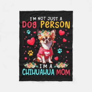 Funny Joke I'm A Chihuahua Mom Floral Dog Owner Fa Fleece Blanket