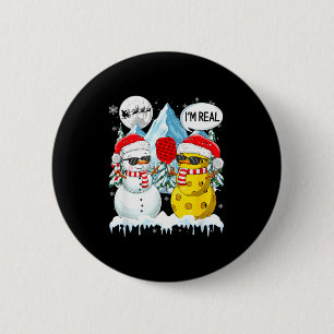 Funny joke pickleballequipment cosplay snowman xma 6 cm round badge
