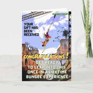 funny Joke prank Birthday card Bungee experience
