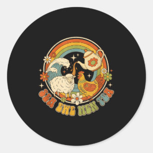 Funny Joke Quote Saying Humor Sea Ewe Hen Tea Men  Classic Round Sticker