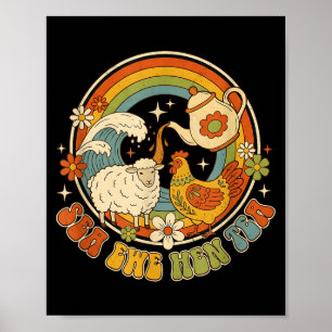 Funny Joke Quote Saying Humor Sea Ewe Hen Tea Men  Poster