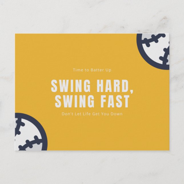 Funny Joke Yellow Baseball Postcard (Front)