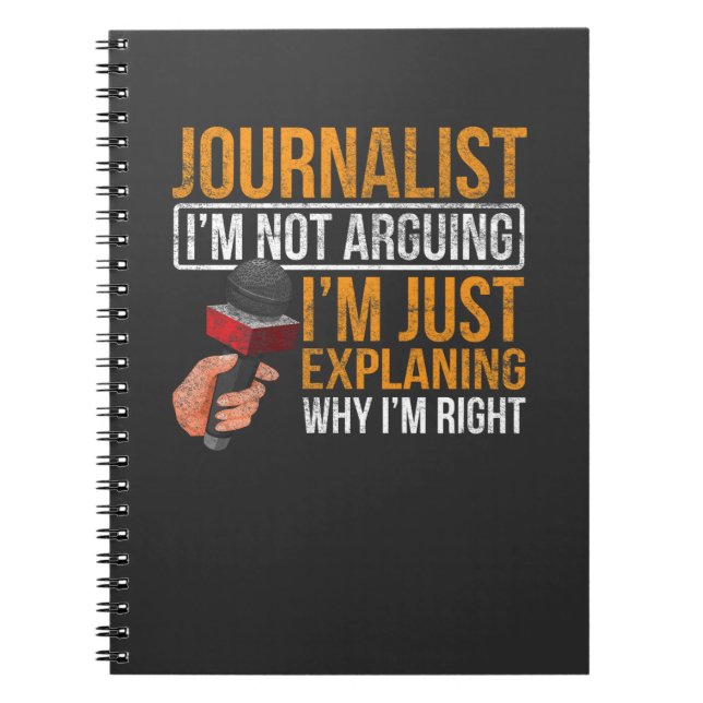 Funny Journalist Job Sarcasm News Author Reporter Notebook (Front)