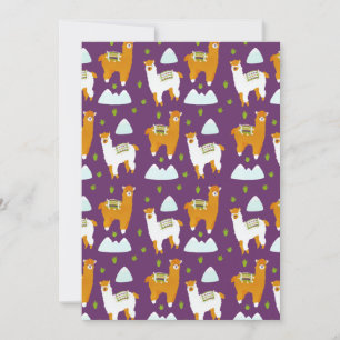 Funny Joy Mountain Winter Holiday Alpaca Llamas Card