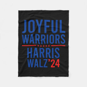 Funny Joyful Warriors Kamala Harris Waltz 2024  Fleece Blanket