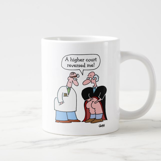 Funny Judge and Doctor Cartoon and Message Lawyer Large Coffee Mug (Right)