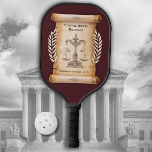 Funny Judge Retirement Gift Crimson Pickleball Paddle