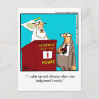 Funny "Judgement Day Buzzer" Postcard