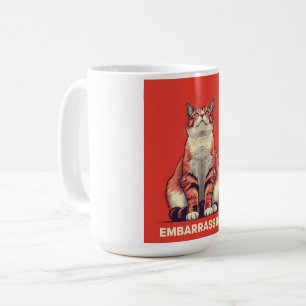 Funny Judging Cat Embarrassing Retro Poster Art Coffee Mug