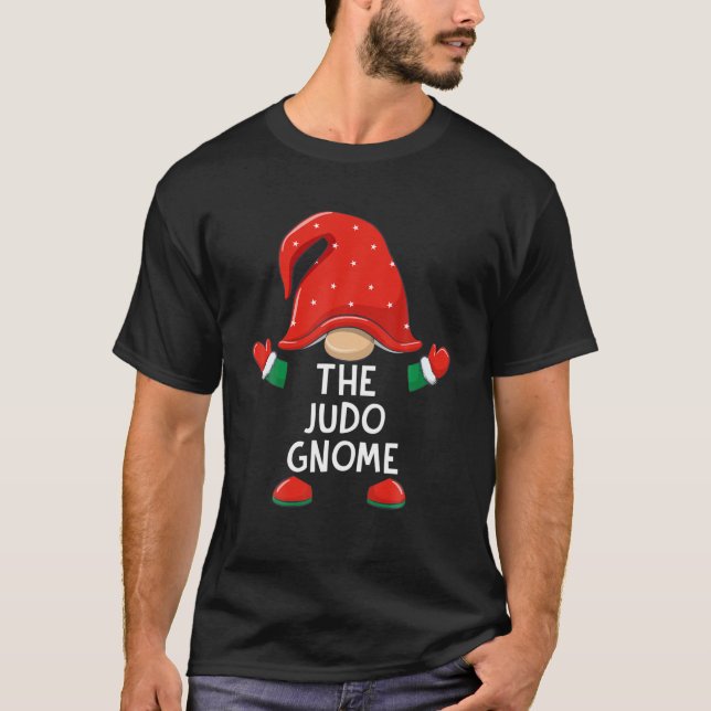 Funny Judo Gnome Christmas Matching Family Boys Gi T-Shirt (Front)
